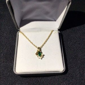 14k gold plated Emerald Necklace 🍀🍀🍀